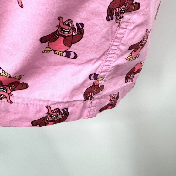 New Disney Parks Pixar Inside Out Bing Bong Pink Button Down Hawaiian Camp Shirt - Picture 8 of 11